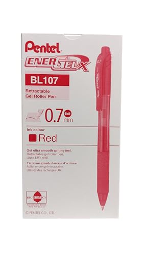 Pentel BL107-B Gel-Tintenroller EnerGel mit Druckmechanik Strichtstärke 0.7 mm, 12 Stück von Pentel