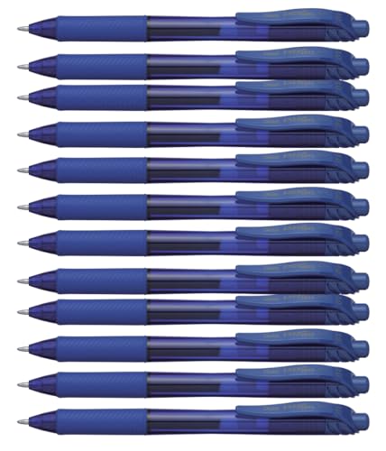 Pentel BL110-C Gel-Tintenroller EnerGel mit Druckmechanik 1 mm, 12 Stück, blau von Pentel