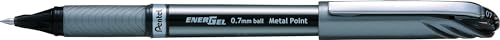 Pentel BL27-AX BL27 Energel Plus Liquid Gel-Roller, 0.7 mm, schwarz, 12 Stück (1er Pack) von Pentel