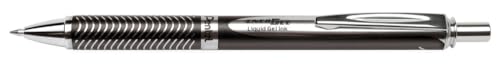 Pentel BL407A-A EnerGel Liquid-Gel-Roller Sterling mit matt-schwarze Oberfläche, Strichstärke 0.35 mm, Kugeldurchmesser 0.7 mm, schwarz, 1 Stück (1er Pack) von Pentel