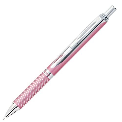 Pentel BL407P-A EnerGel Liquid-Gel-Roller Sterling mit matt-rose Oberfläche, Strichstärke 0.35 mm, Kugeldurchmesser 0.7 mm, schwarz, 1 stück (1er Pack) von Pentel