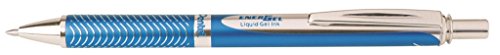 Pentel BL407S-A EnerGel Liquid Gel-Roller Sterling in mattblauem Metallgehäuse, 0,7 mm Kugeldurchmesser = 0,35 mm Strichstärke, Schreibfarbe schwarz, 1 Stück (1er Pack) von Pentel