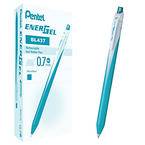 Pentel BL437 Energel Slim Roller 0,7 mm türkis 12 Stück von Pentel