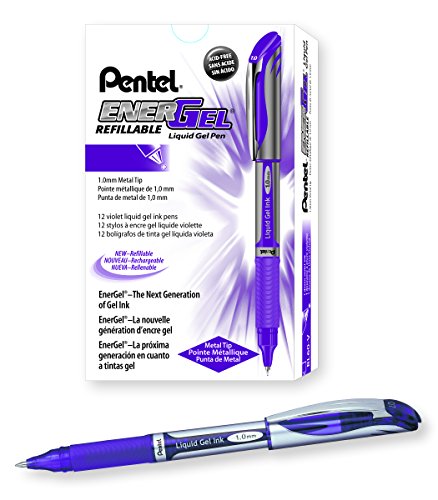 Pentel BL60-V Gel-Tintenroller EnerGel mit Kappe 1,0 mm, 12 Stück, violett von Pentel