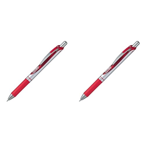 Pentel BL77-BO EnerGel Gel-Tintenroller mit Druckmechanik, 0,7 mm Kugeldurchmesser : 0,35 mm Strichstärke, nachfüllbar, 1 Stück, rot (Packung mit 2) von Pentel