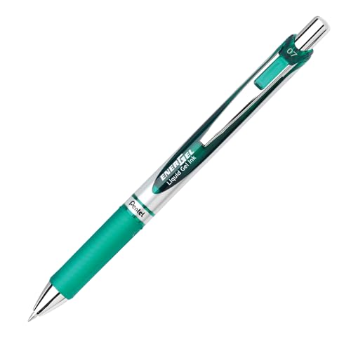 Pentel BL77-DO EnerGel Gel-Tintenroller mit Druckmechanik, 0,7 mm Kugeldurchmesser = 0,35 mm Strichstärke, nachfüllbar, 1 Stück, grün von Pentel