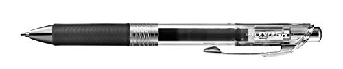 Pentel BL77TLE-AX Energel Pure Gel-Tintenroller mit Druckmechanik, 0,7 mm Kugeldurchmesser = 0,35 mm Strichstärke, nachfüllbar, 12 Stück, schwarz von Pentel