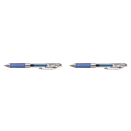 Pentel BL77TLE-CX EnerGel Pure Gel-Tintenroller mit Druckmechanik, 0,7 mm Kugeldurchmesser : 0,35 mm Strichstärke, nachfüllbar, 1 Stück, blau (Packung mit 2) von Pentel