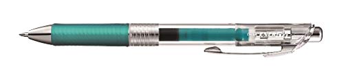 Pentel BL77TLE-S3X EnerGel Pure Gel-Tintenroller mit Druckmechanik, 0,7 mm Kugeldurchmesser = 0,35 mm Strichstärke, nachfüllbar, 12 Stück, türkis von Pentel