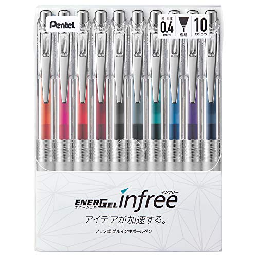 Pentel BLN74TL-10 EnerGel Ink Kugelschreiber, 0,4 mm, 10 Farben von Pentel