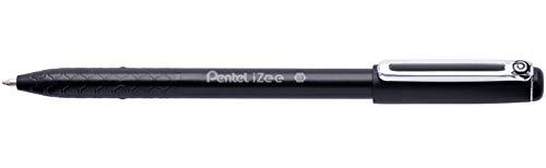 Pentel BX460-A Kugelschreiber IZee, Modell mit Kappe, Metallclip, 0, 5 mm Strichstärke, 12 Stück, Schwarz von Pentel