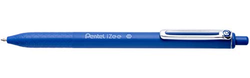 Pentel BX470-C Kugelschreiber IZee, Druckmechanik, Metallclip, 0, 5 mm Strichstärke, 12 Stück, Blau von Pentel