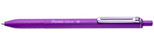 Pentel BX470-V Kugelschreiber iZee, Druckmechanik, Metallclip, 0,5 mm Strichstärke, 1 Stück, violett von Pentel