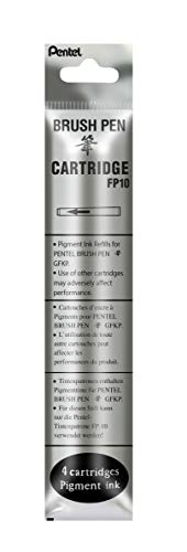 Pentel FP10-NO Patrone für GFKP Pocket Brush, Farbe Grau, 12x4 Stück von Pentel