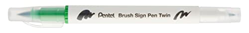 Pentel Brush Sign Pen Twin Tip hellgrün - 10 Stück von Pentel