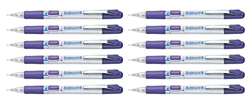 Pentel Druckbleistift und Techniclick Bleistifte mit seitlichen Tasten, 0,7 mm, 12 Stück violett von Pentel