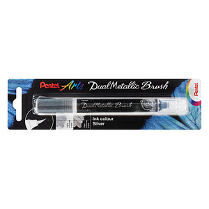 Pentel Dual Metallic Brush XGFH-DZX Brush-Pen silber, 1 St. von Pentel