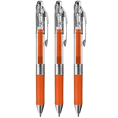 Pentel EnerGel Pure BL77TLE Druckkugelschreiber, 0,7 mm, Orange, 3 Stück von Pentel