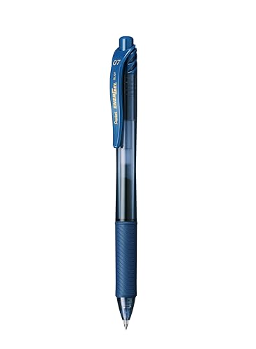Pentel EnerGel X BL107-CAX Gel-Tintenroller, marineblau, 0,7 mm Strichstärke, Druckmechanik, nachfüllbar von Pentel