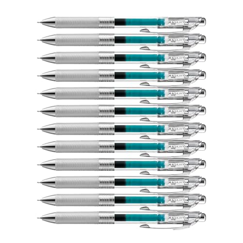 Pentel Energel Pure BLN75TL-S3X Gel-Tintenroller, Türkis, 0, 25 mm Strichstärke, Nadelspitze, Druckmechanik, nachfüllbar von Pentel