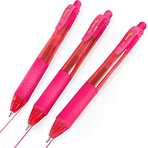 Pentel - Energel X BL107 Gel-Tintenroller, einziehbar, 0,7 mm, rosa Tinte, 3 Stück von Pentel
