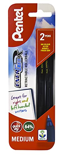 Pentel Energel-X Gelschreiber / Gel-Kugelschreiber, 0,7 mm, 2 Stück in Sichtverpackung, Schwarz von Pentel
