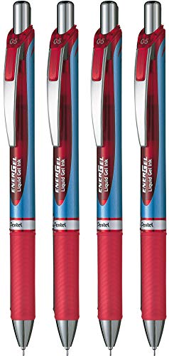 Pentel Energel XM Click BLN75 0,5mm rot Tasche 4 St von Pentel