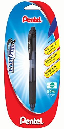 Pentel EnergelX BL107 Gel-Tintenroller, einziehbar, mittlere Spitze, 0,7 mm, Schwarz, 1 Stück von Pentel