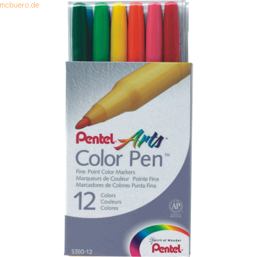 Pentel Faserschreiber Colour Pen 0,5-2,0mm VE=12 Farben von Pentel