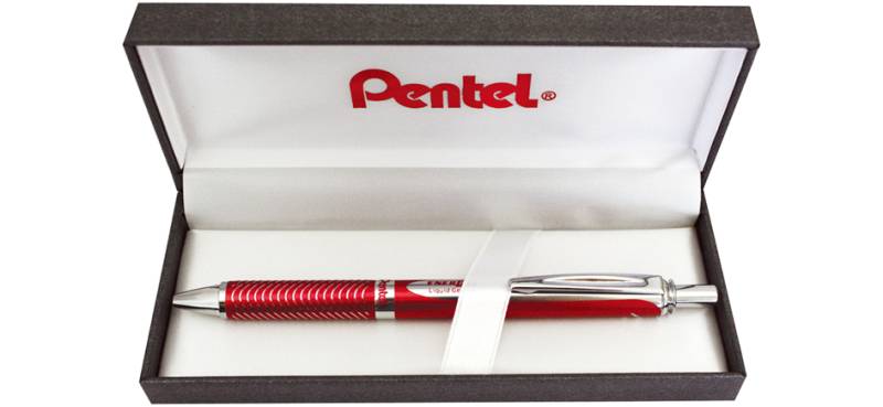 Pentel Gel-Tintenroller EnerGel Sterling BL407, silber von Pentel