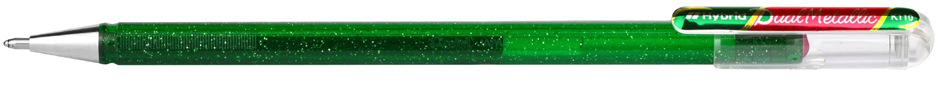 Pentel Gel-Tintenroller Hybrid Dual Metallic Glitter, grün von Pentel