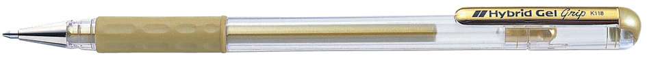 Pentel Gel-Tintenroller Hybrid Gel Grip Met. K118, silber von Pentel