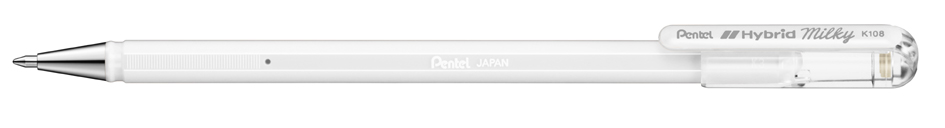 Pentel Gel-Tintenroller Hybrid Milky, weiss von Pentel