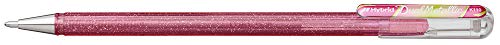 Pentel K110-DMPX Hybrid Dual Metallic Gelroller - Glitzer Gel - Schreibfarbe rosa/metallic grün & gold, Strichstärke 0,5mm, 12 Stück, rosa/met. grün & gold, 12er pack von Pentel
