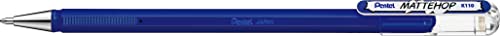 Pentel K110-VCX Mattehop Gel-Tintenroller mit hochdeckender Tinte in mattem Finish, Modell mit Kappe, 1 Stück, blau Pentel K110-VCX Mattehop Gel-Tintenroller mit hochdeckender Tinte in mattem Finish, Modell mit Kappe, 1 Stück, blau von Pentel