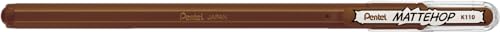 Pentel K110-VEX Mattehop Gel-Tintenroller mit hochdeckender Tinte in mattem Finish, Modell mit Kappe, 1 Stück, braun von Pentel