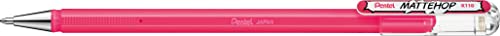 Pentel K110-VPX Mattehop Gel-Tintenroller mit hochdeckender Tinte in mattem Finish, Modell mit Kappe, 1 Stück, pink von Pentel