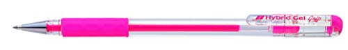 Pentel K116-P Hybrid Gel-Tintenroller, Kappenmodell, gummierte Griffzone, 12 Stück, Pink von Pentel