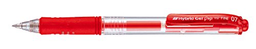 Pentel K157-B Hybrid Gel Grip Druck-Tintenroller 0,7 mm Schreibspitze 0,35 mm Strichbreite 12 Stück rot von Pentel