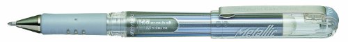 Pentel K230-ZO Hybrid Gel Metallic Grip DX Tintenroller mit pigmentierter Tinte, 12-er Packung, silber von Pentel