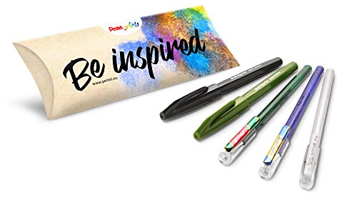 Pentel Kreativ-Set, 5-teilig, ideal für Handlettering, Bullet Journal, Grußkarten u.v.m. ideal zur Weihnachtszeit/Weihnachten von Pentel