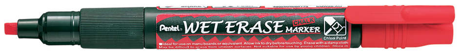 Pentel Kreidemarker WET ERASE SMW26, Keilspitze, rot Pentel Kreidemarker WET ERASE SMW26, Keilspitze, rot von Pentel