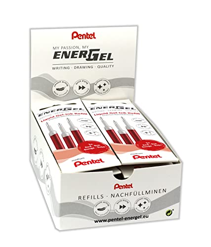 Pentel LR7-3B Nachfüllmine für EnerGel-Stifte 0.7 ball = 0,35mm Strichstärke, VE = 12 x 3 Stück, rot von Pentel