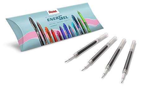 Pentel LR7-AX Nachfüllmine für EnerGel-Stifte, 0,7 mm Kugelspitze = 0,35 mm Strichstärke, schwarz, 1 stück (4er Pack) von Pentel