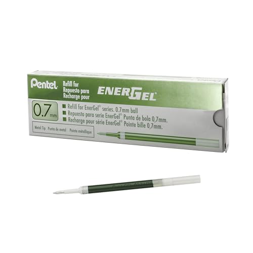 Pentel LR7-KX Nachfüllmine für EnerGel-Stifte 0,7mm, Hellgrün, 12 Stück von Pentel