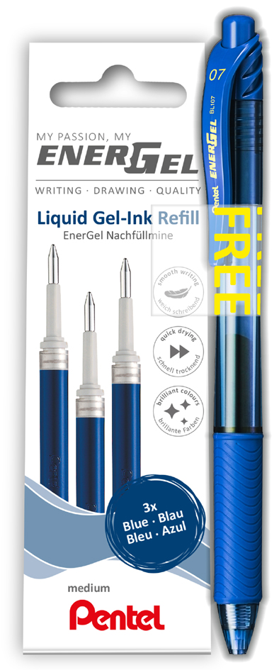 Pentel Liquid Gel-Tintenroller-Mine LR7, PROMO-Pack, blau von Pentel