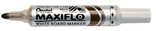 Pentel MWL5M-E Whiteboard Marker Maxiflo mit Pumpsystem Rundspitze, 2.5 mm, 1 Stück, braun von Pentel