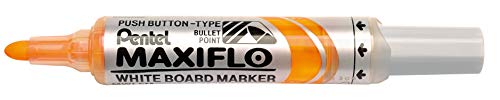 Pentel MWL5M-G Whiteboard Marker Maxiflo mit Pumpsystem Rundspitze, 2.5 mm, 1 Stück, gelb von Pentel