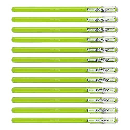 Pentel Mattehop Gelroller, 1,0 mm, Gelb/Grün, 12 Stück von Pentel