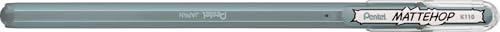 Pentel Mattehop K110V Gelroller mit hochdeckender Tinte in mattem Finish, 1.0 mm, grau (12 Stück) von Pentel